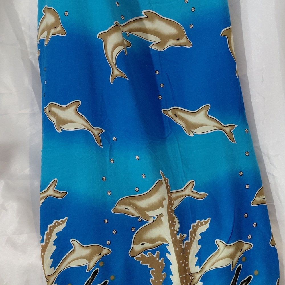 Ocean Blue Dolphin  Scarf Or Sarong
